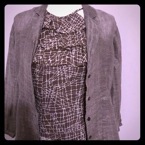 Eileen Fisher linen Xs jacket blouse